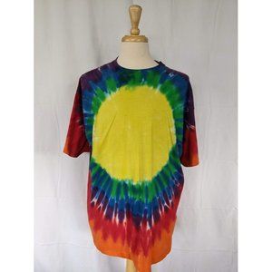 Men's Blank Tie Dye T Shirt Size XXl Image Ready Bright Rainbow Basic Adult EUC‎